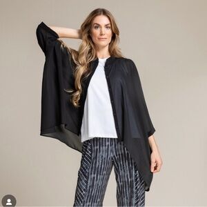Sympli Black Button Down Shirt for Women